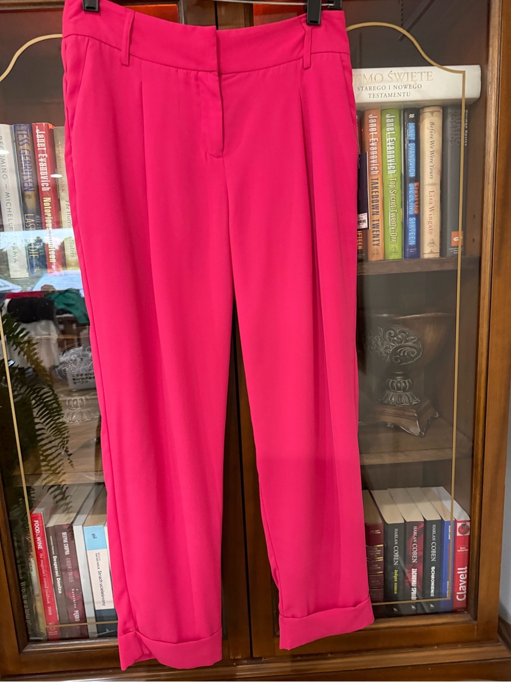 Jennifer Lopez Straight-Leg Women’s Pants in Hot Pink